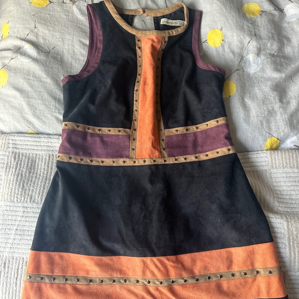 Abercrombie & Fitch Black Dress with Orange and Purple Accents